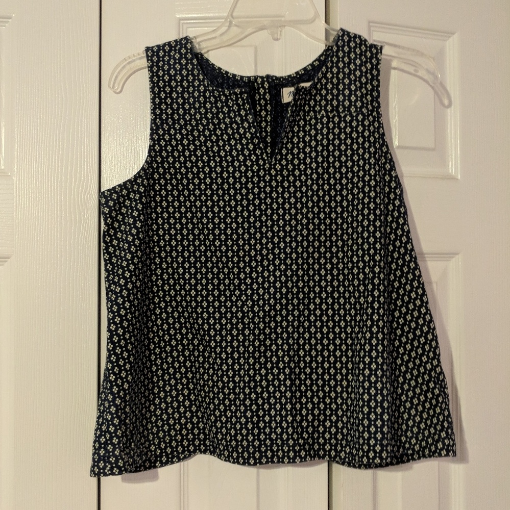 Madewell blue & white patterned tank top
